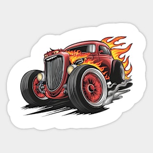 Hot Rod Car Sticker